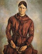 Paul Cezanne to wear red clothes Mrs Cezanne china oil painting artist